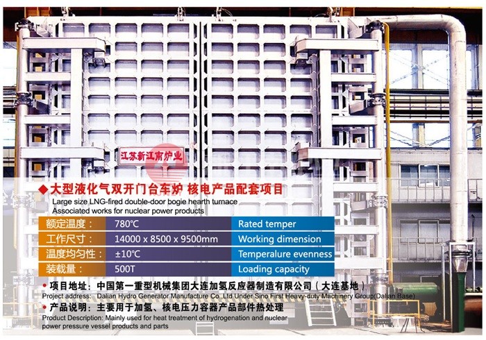 大型液化氣雙開門臺車爐-核電產品配套項目 大型液化氣雙開門臺車爐-核電產品配套項目